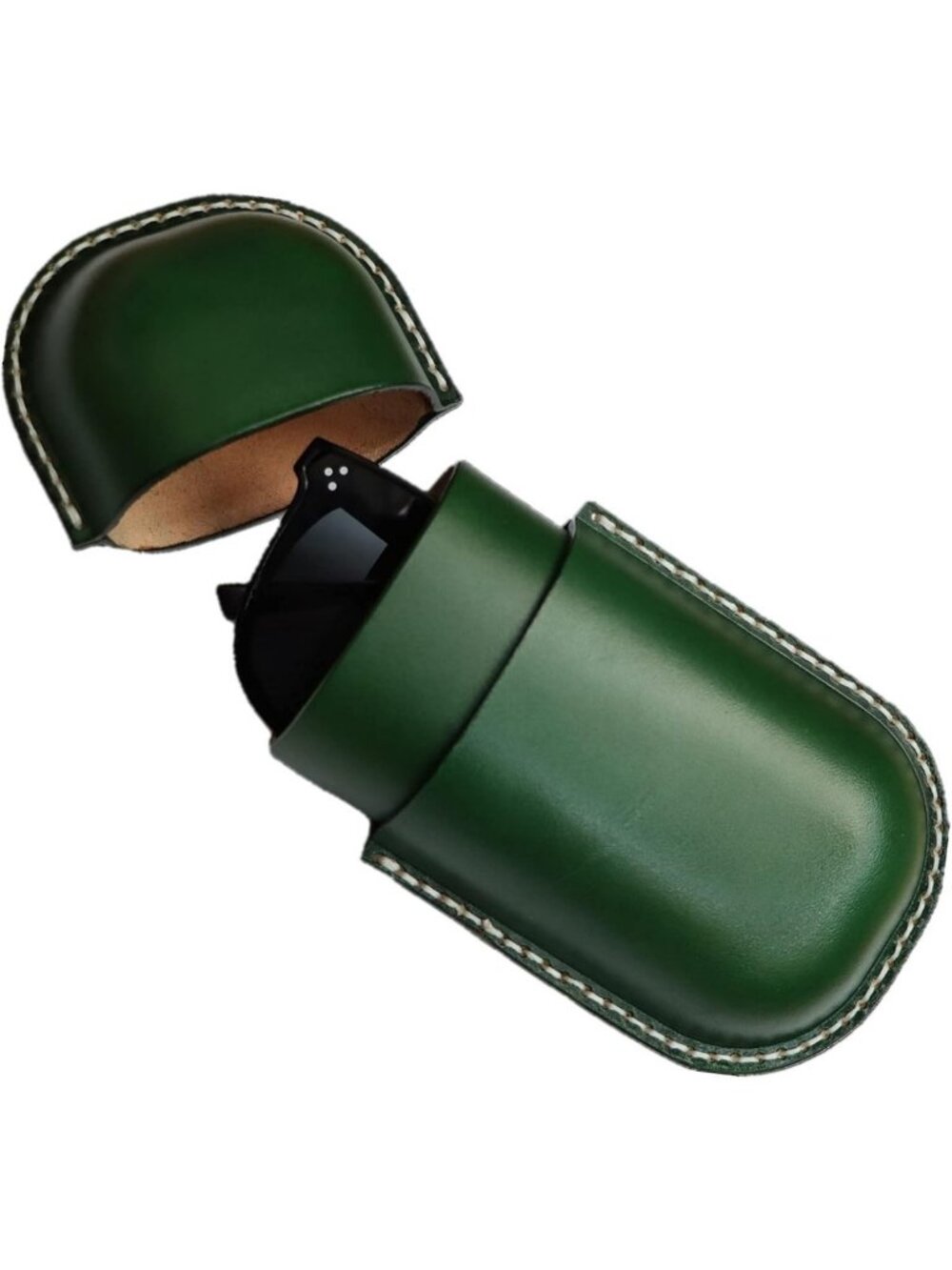 Vintage Leather Glasses Case - Cowhide Travel Storage for Sunglasses & Eyewear